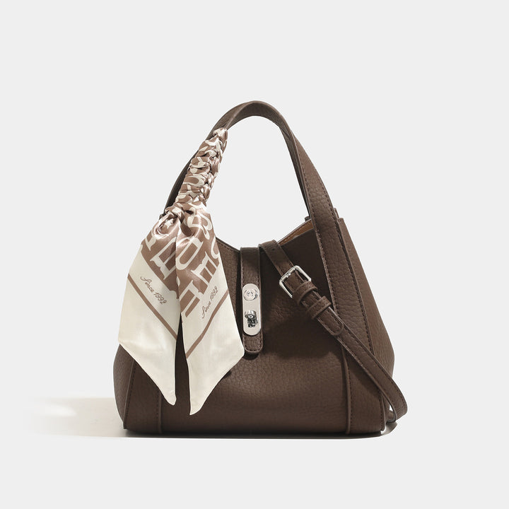 Stylish Structured Handbag with Scarf Detail