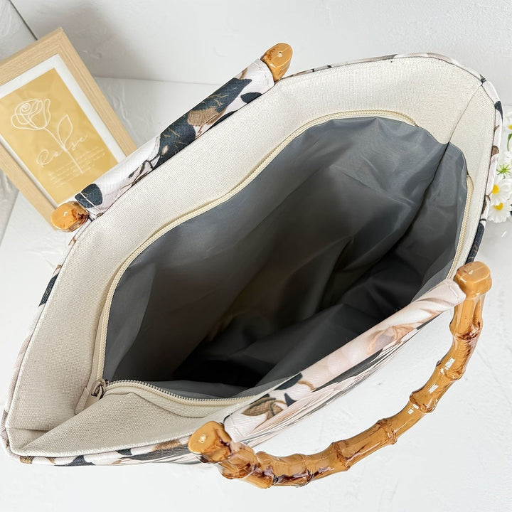 Beach bag with bamboo handles Stornfield
