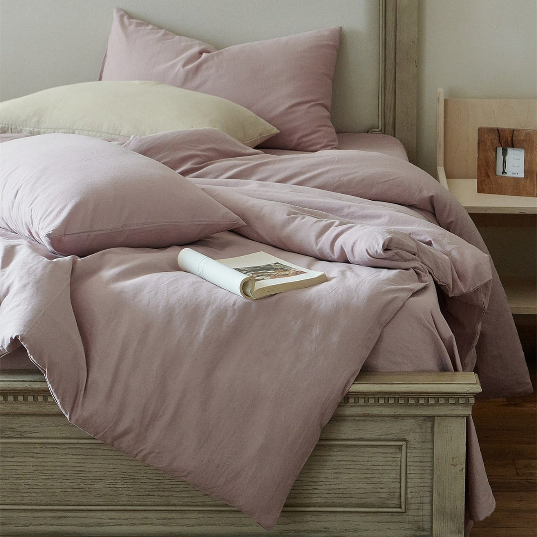 Breathable bedding set made of organic cotton with stonewash look