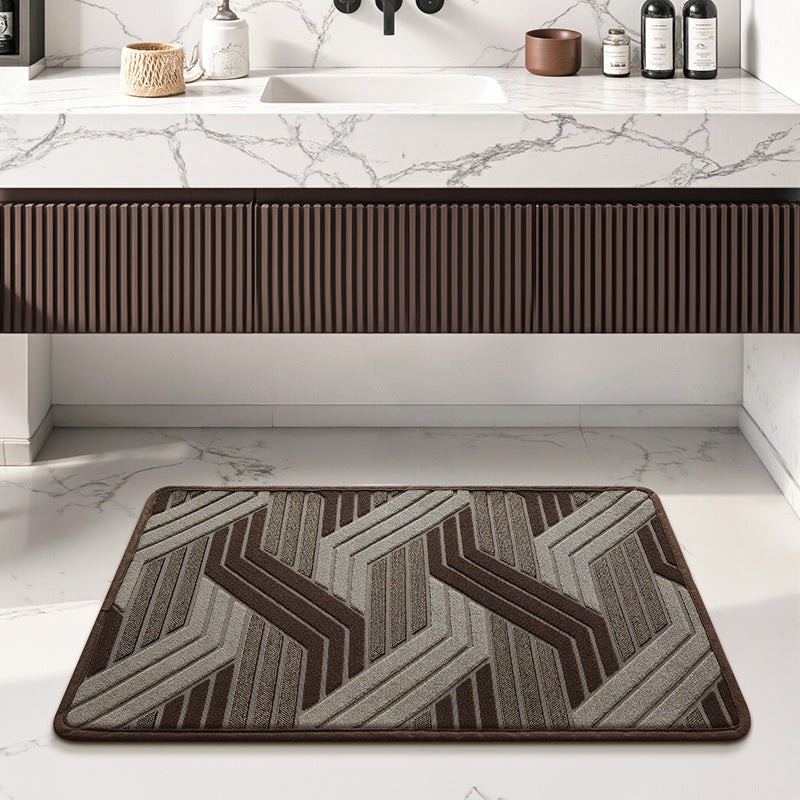Textured Geometric Pattern Bath Mat