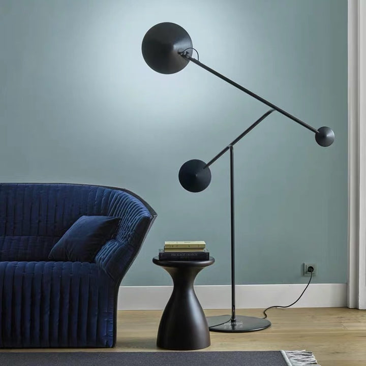 Modern Adjustable Arc Floor Lamp with Dual Spheres