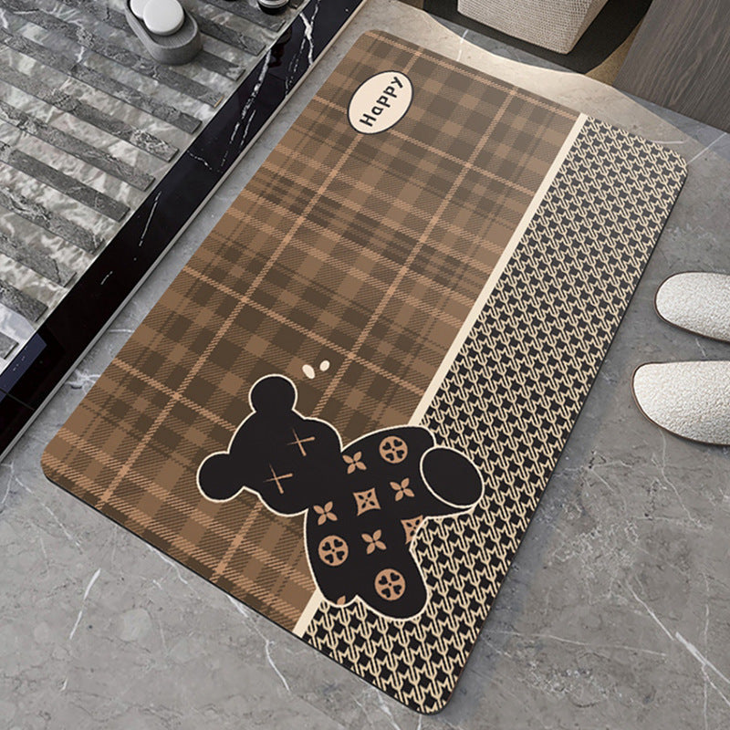 Playful Illustrated Bathroom Mat