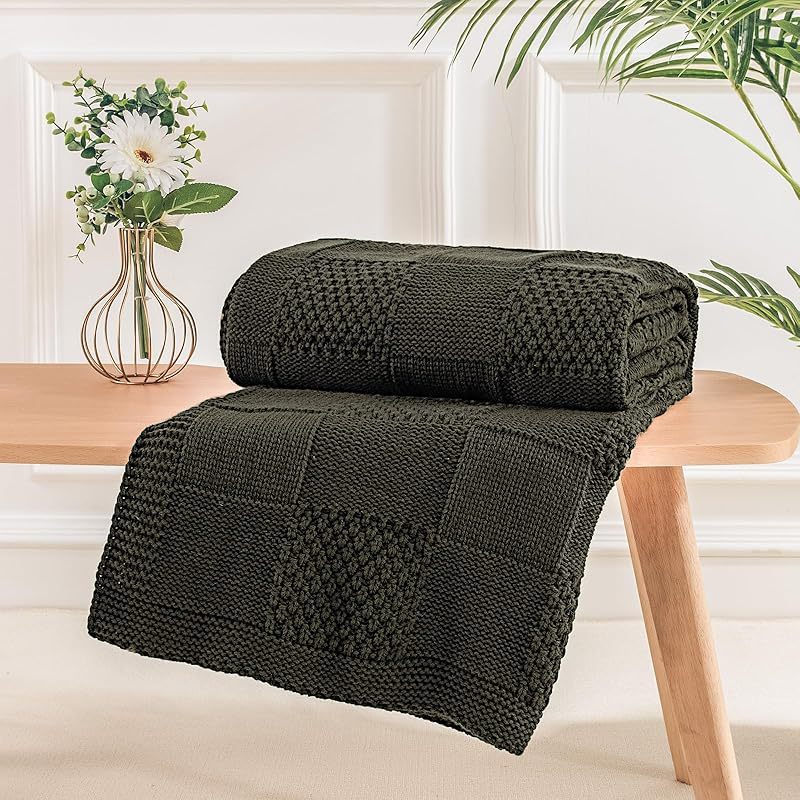 Textured Knit Throw Blanket