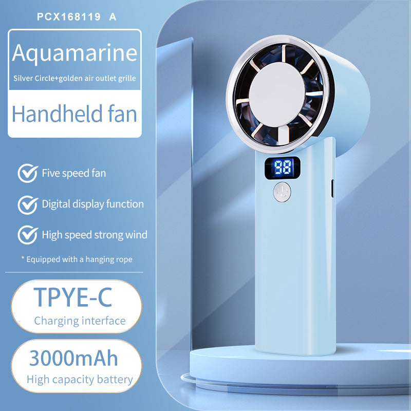 Ladies handheld fan with digital display and 3000mAh battery Stornfield