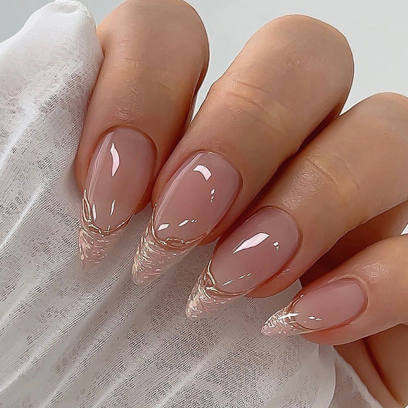 Elegant Almond-Shaped Press-On Nail Extensions Stornfield