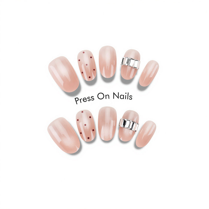 Elegant Decorative Press-On Nail Set with Accents Stornfield