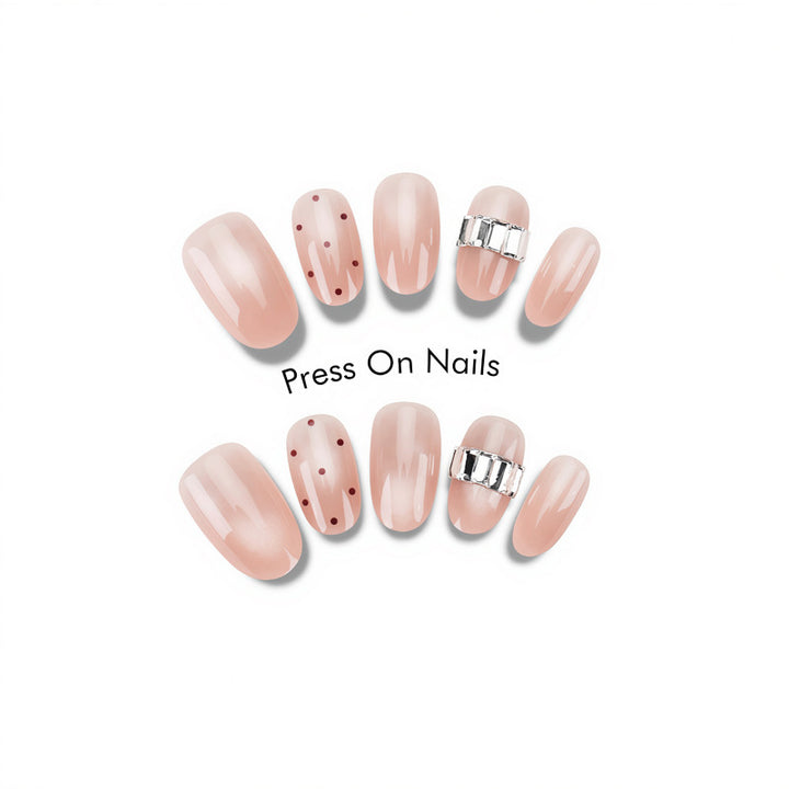 Elegant Decorative Press-On Nail Set with Accents Stornfield