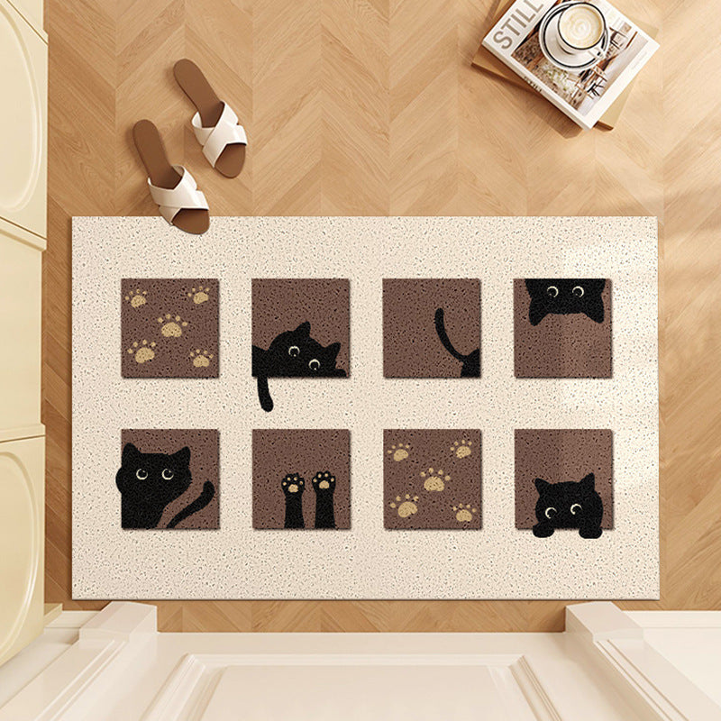Whimsical Cat-Themed Floor Mat