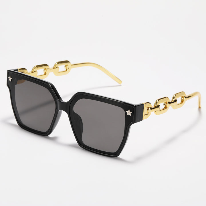 Ladies stylish square sunglasses with innovative metal frame construction Stornfield