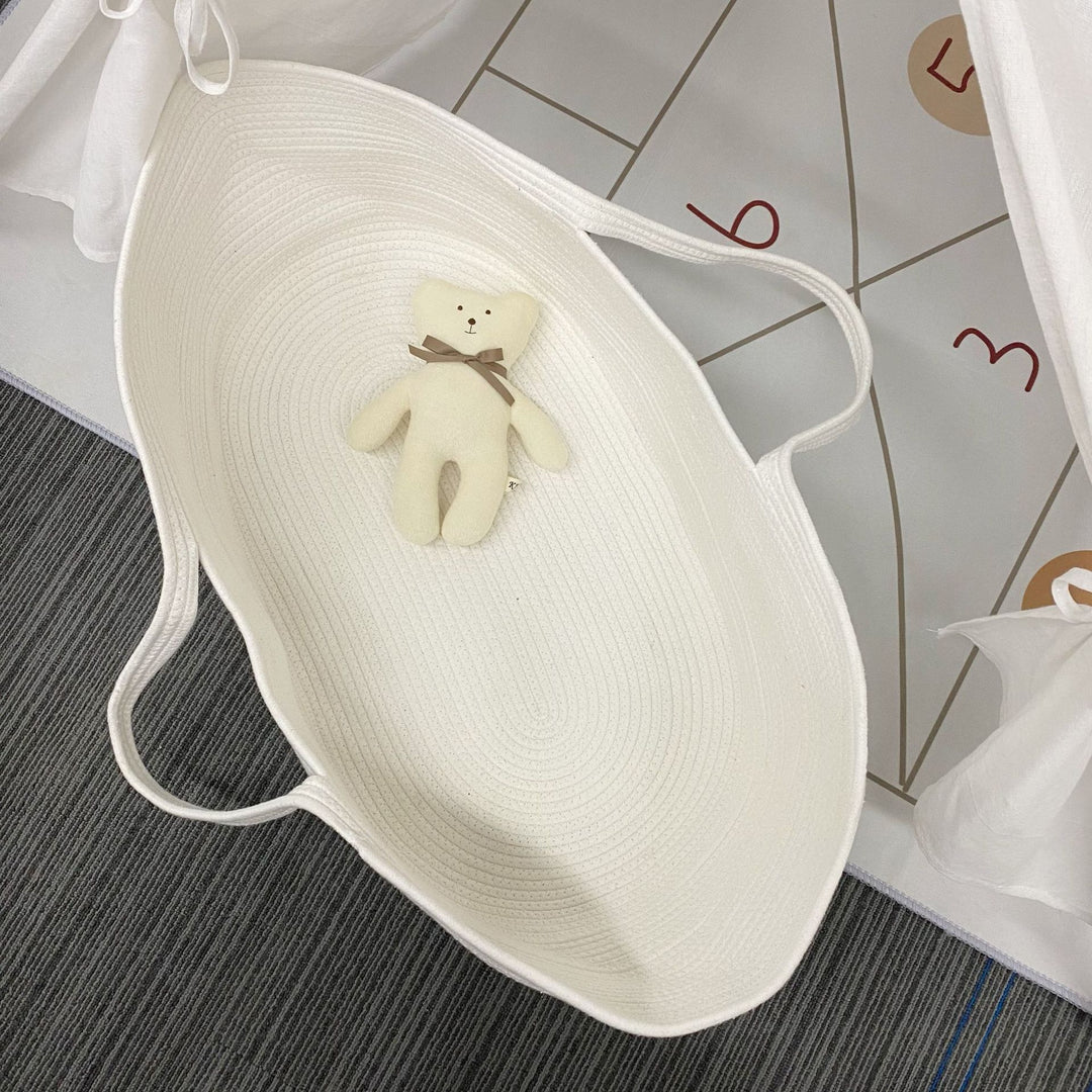 Woven Cotton Portable Moses Basket Baby Bassinet