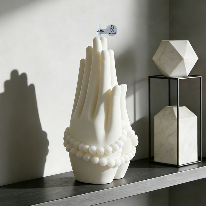 Sculpted Hands Decorative Candle