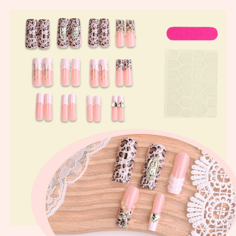 Creative Nail Art Set with Leopard Design and Elegant Decorations Stornfield