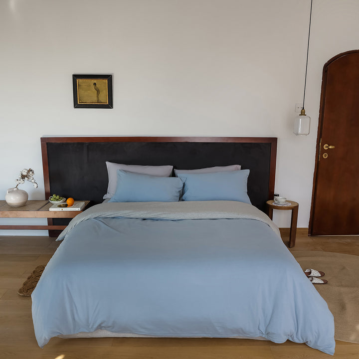 Stonewashed Cotton Duvet Cover & Oversized Comforter