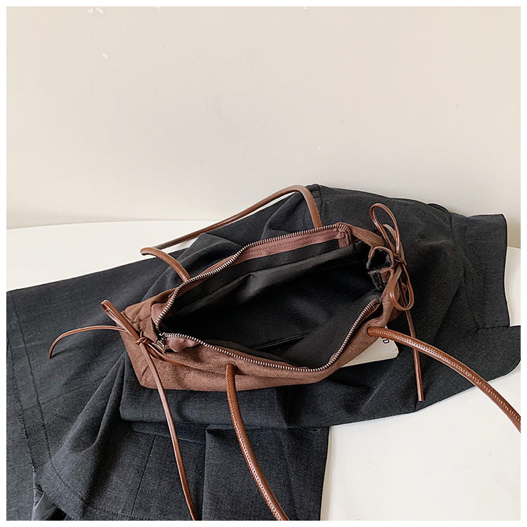 Embroidered Suede Handbag