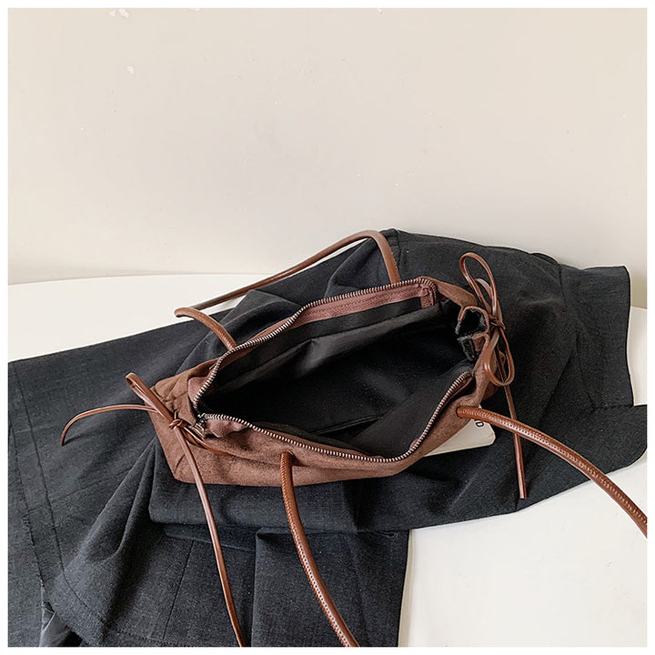 Embroidered Suede Handbag
