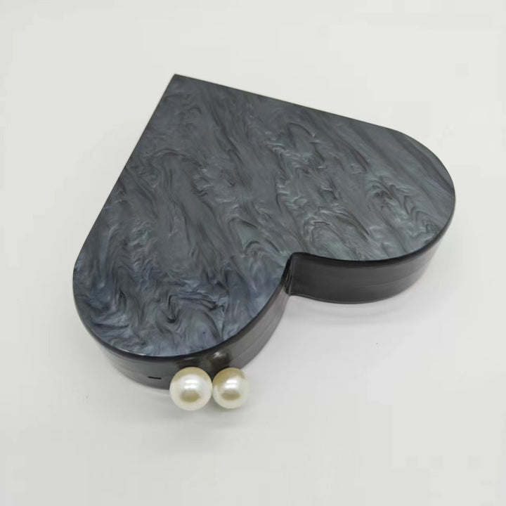 Heart-Shaped Acrylic Clutch Bag