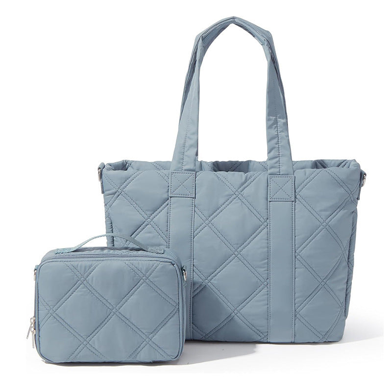 Elegant and Versatile Fabric Handbag with Detachable Cosmetic Bag Stornfield