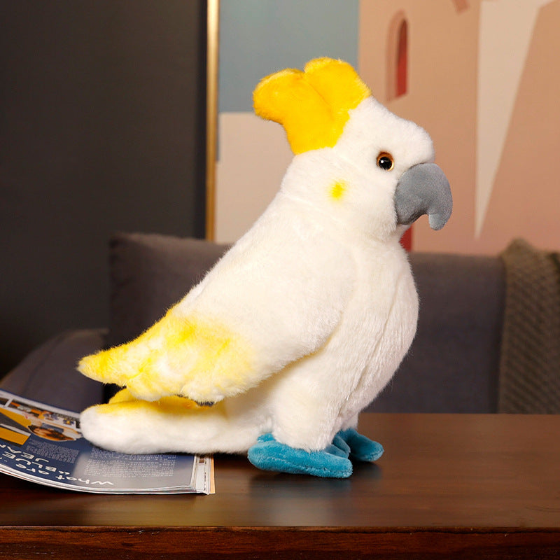 Lifelike Plush Parrot Toy with Embroidered Beak and Poseable Feet Stornfield