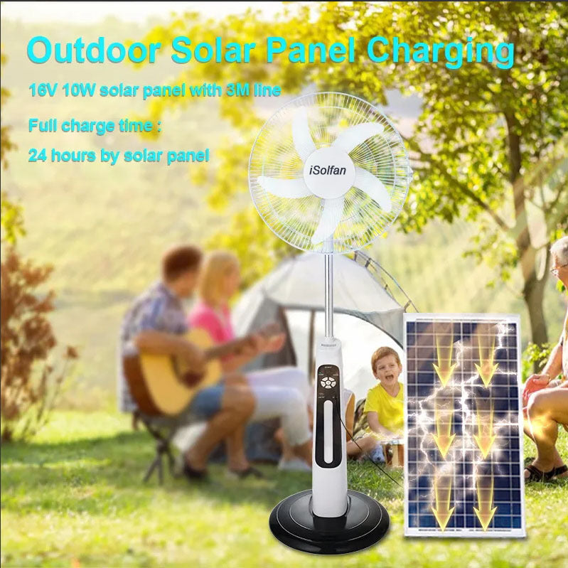 Unisex Solar Powered Standing Fan with Remote Control and Charging Function Stornfield