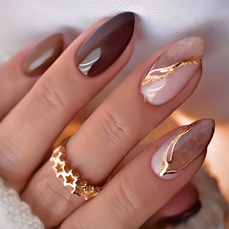 Artificial nail set with elegant, glittering design Stornfield