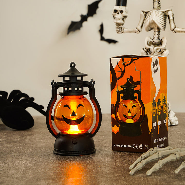 LED Pumpkin Lantern Decorative Battery-Operated Halloween Tabletop Light