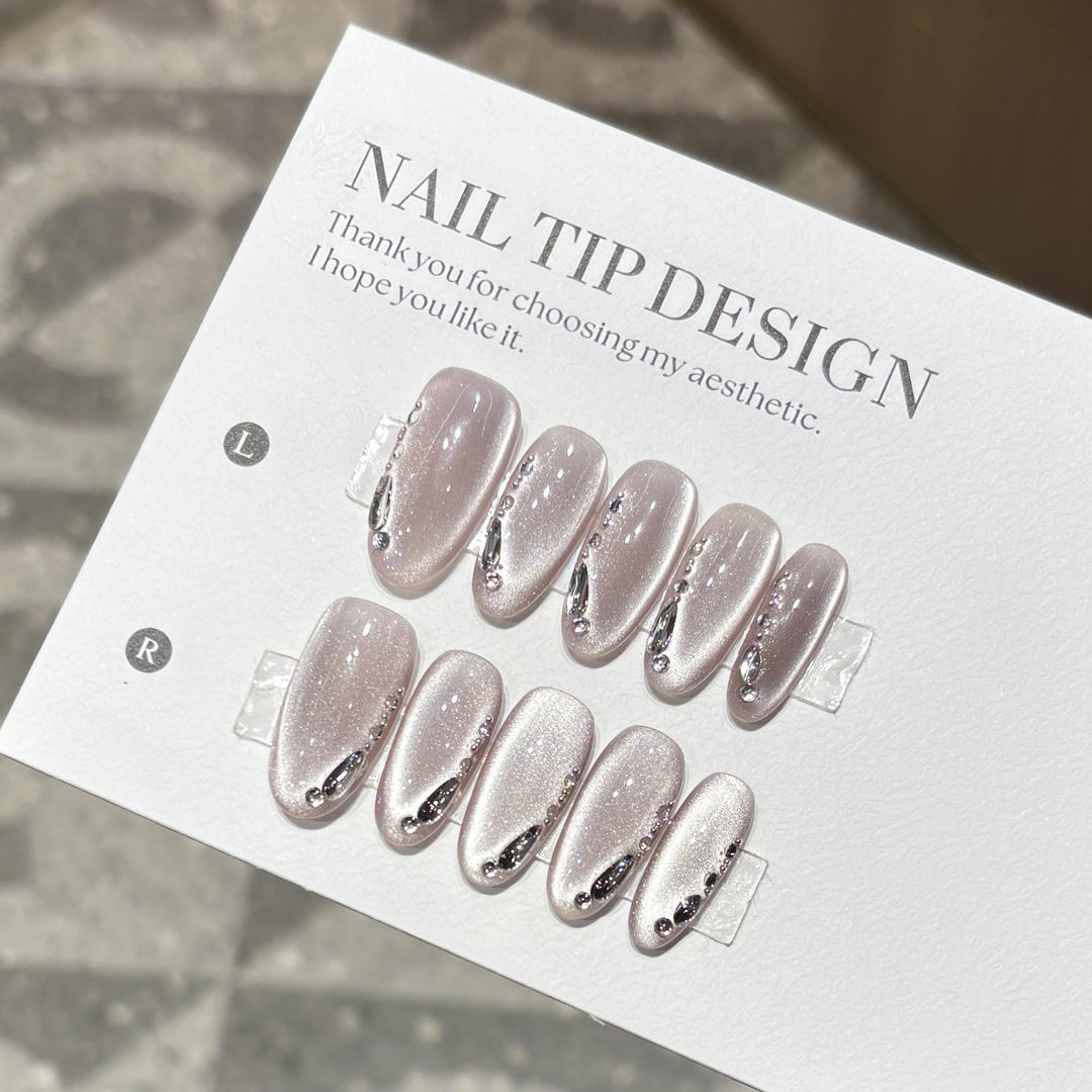 Elegant artificial nail tips with glitter effects Stornfield