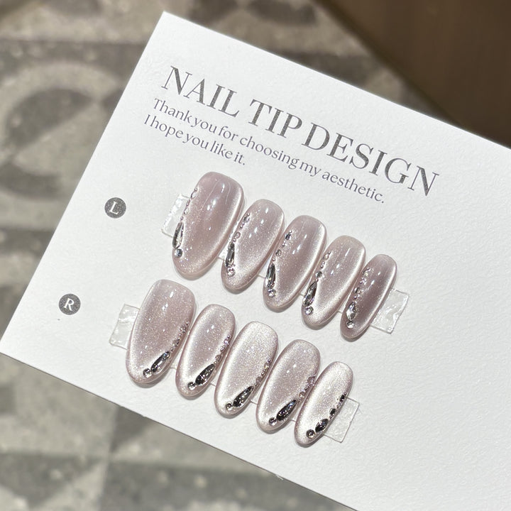 Elegant artificial nail tips with glitter effects Stornfield