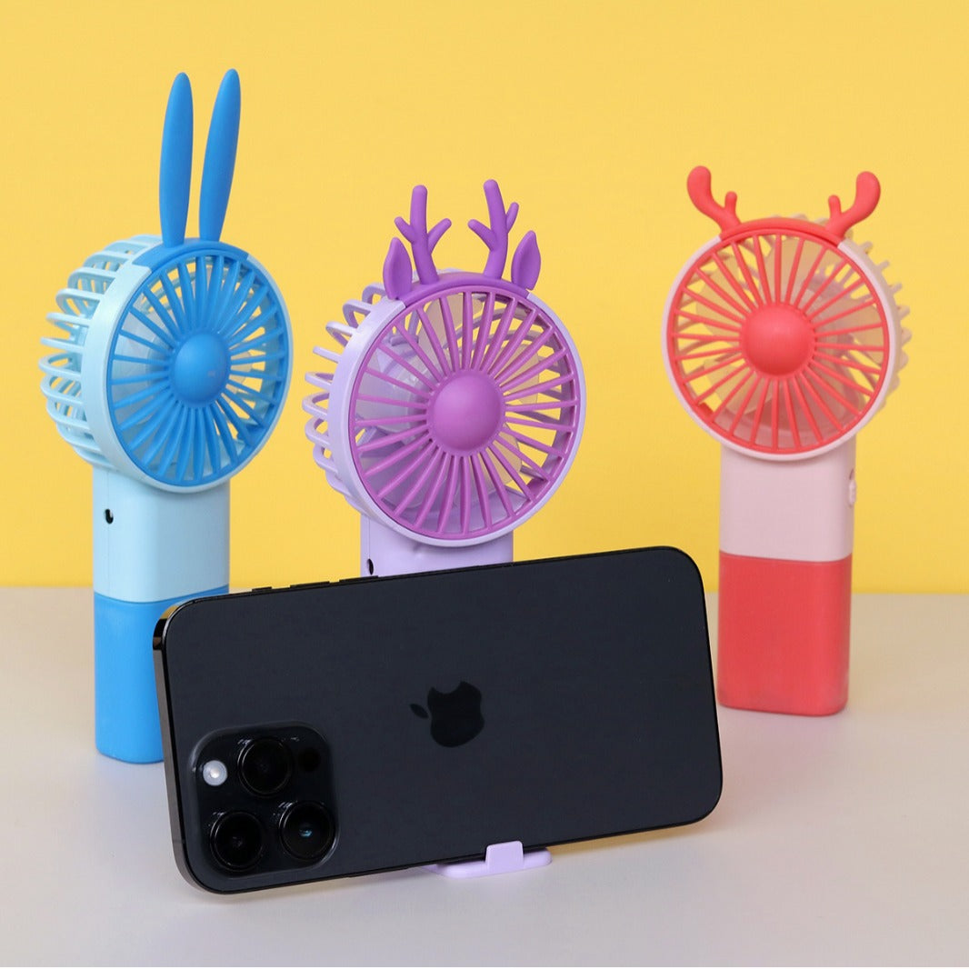 Unisex Portable Hand Fan in Playful Cat Design Stornfield