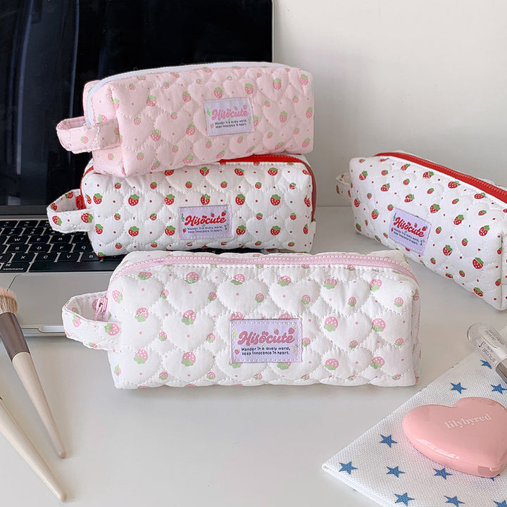 Quilted Berry-Themed Pencil Case