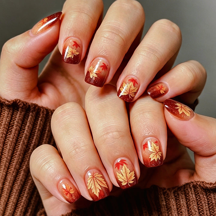 Autumn-Themed Gel Nail Art Stornfield
