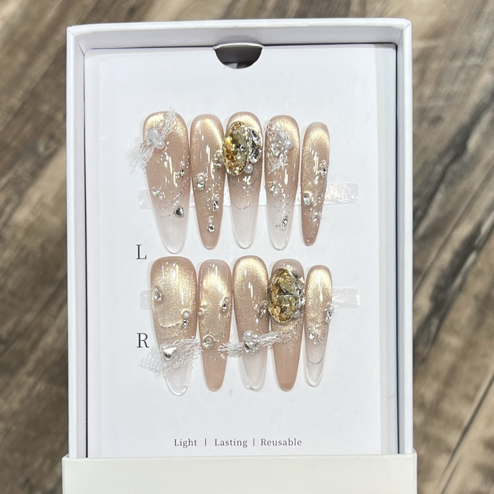 Stylish Decorative Acrylic Press-On Nails