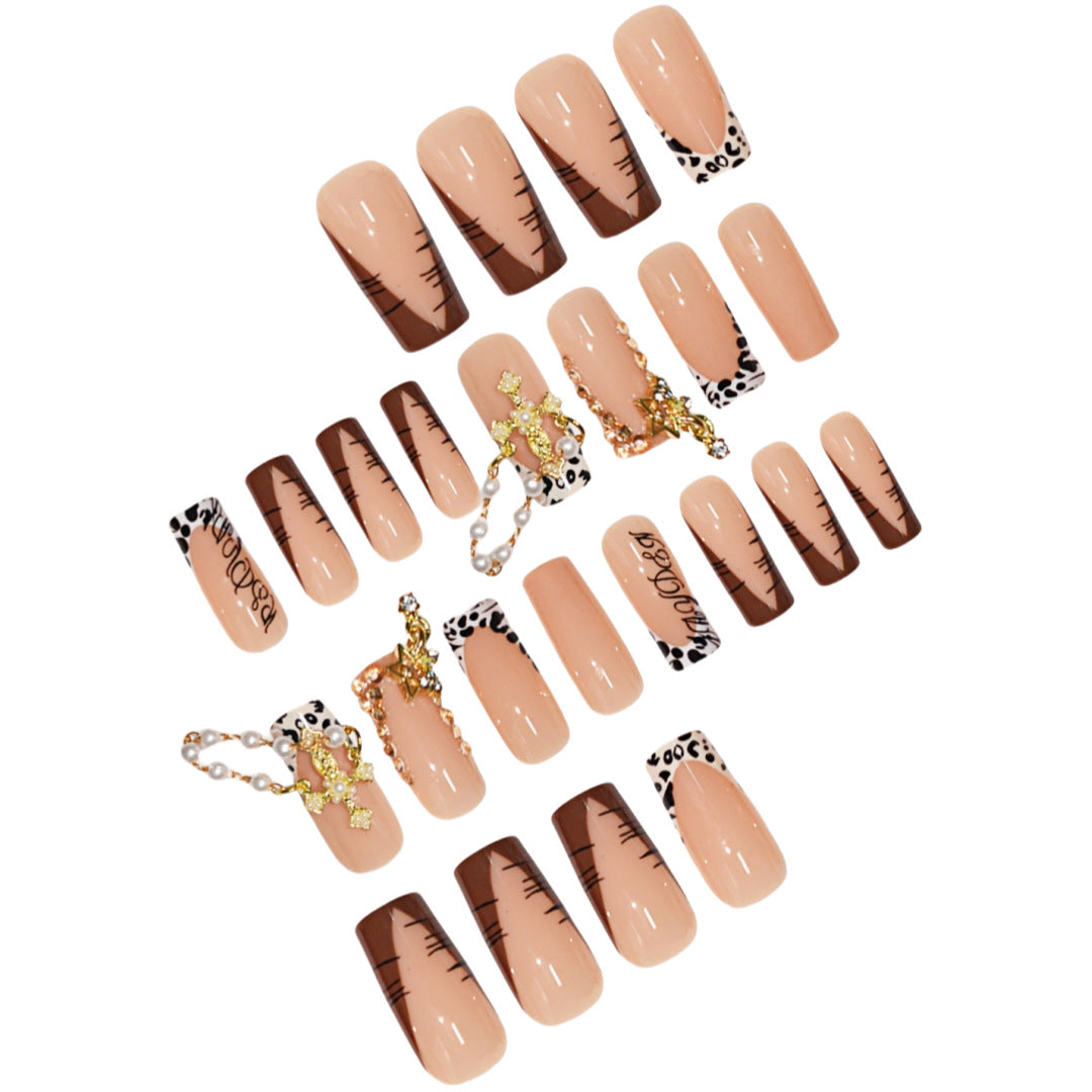 Decorative Long Press-On Nail Enhancements Stornfield