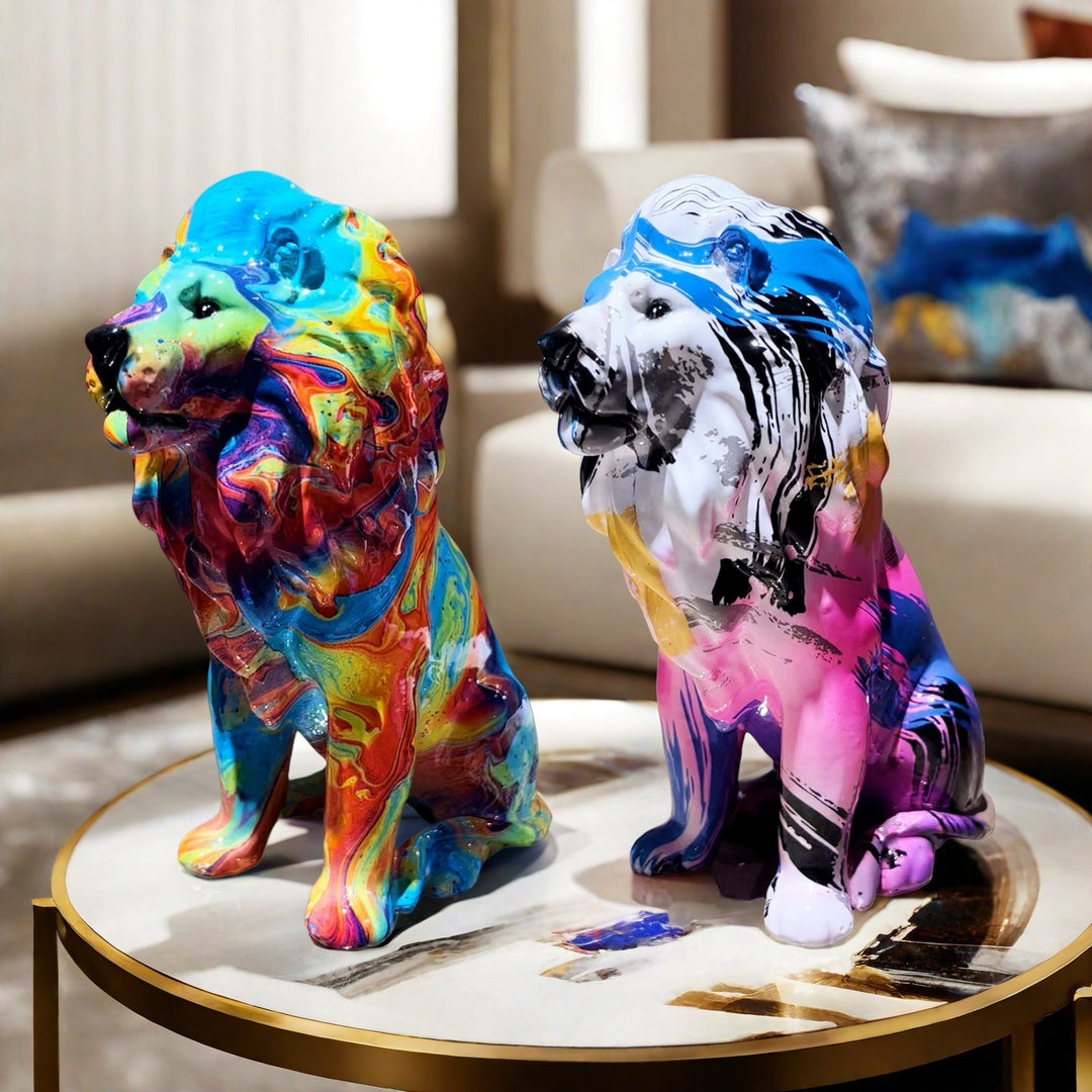 Colorful Lions Sculpture Stornfield