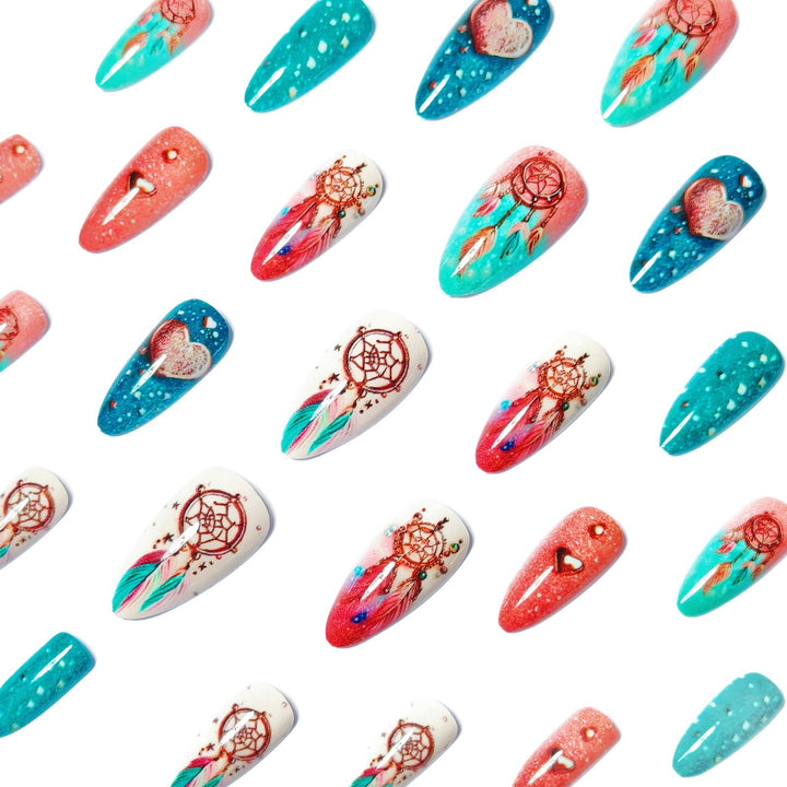 Artificial nails with intricate dreamcatcher design Stornfield