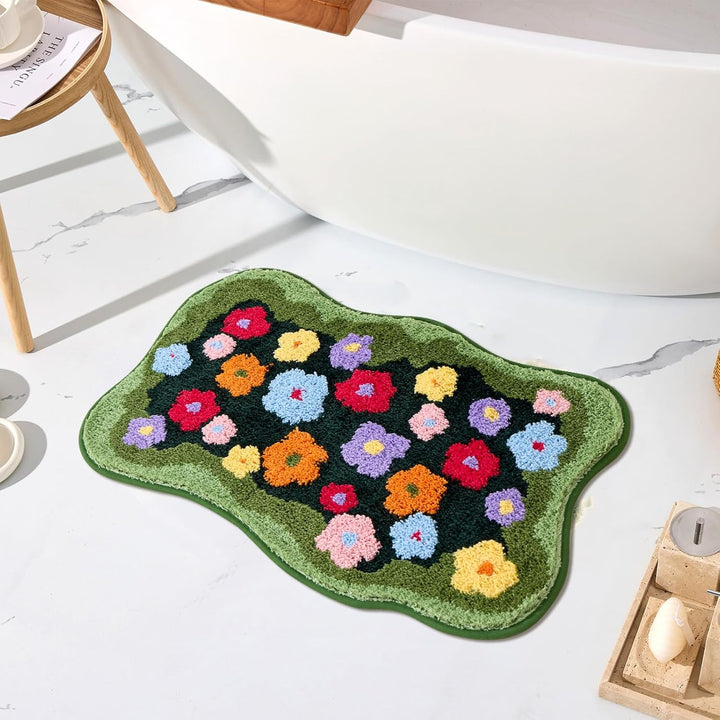 Stylish Floral Pattern Bath Mat