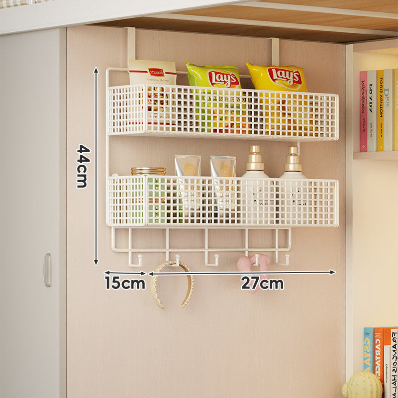 Under-Shelf Double-Tier Ventilated Mesh Hanging Storage Basket for Pantry and Bathroom