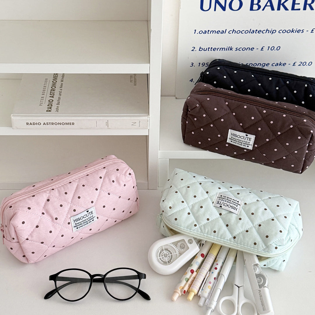 Quilted Cosmetic Pencil Case