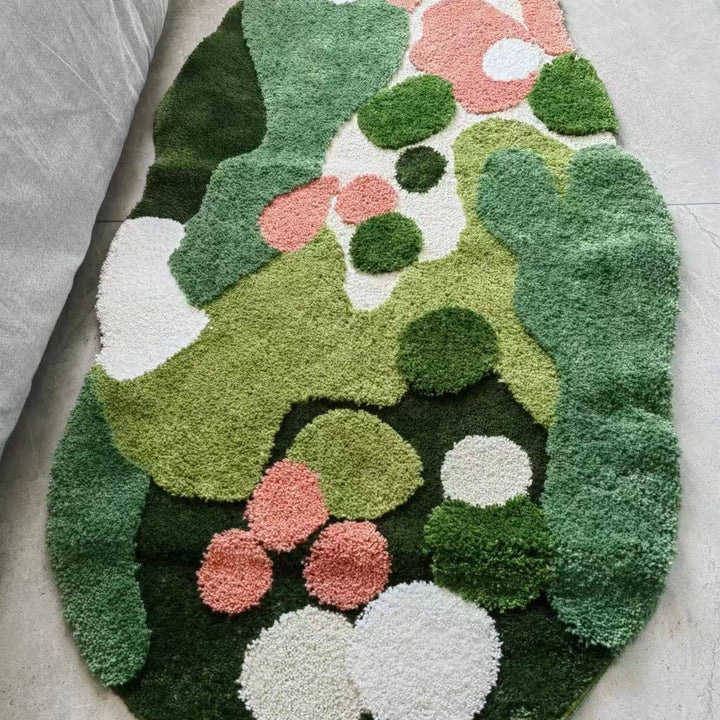 Sculpted Tufted Plush Shag Abstract Floral Accent Rug