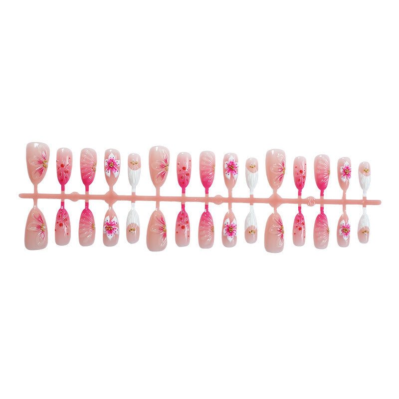 Artificial nails with floral decorations Stornfield