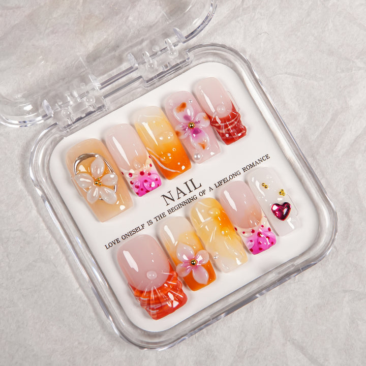 Artistic Floral Nail Enhancements Set