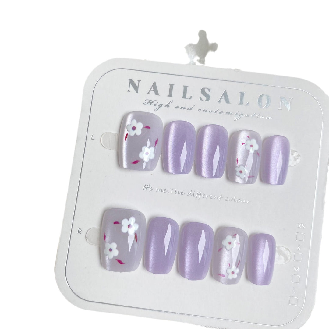Floral-Themed Custom Press-On Nail Set