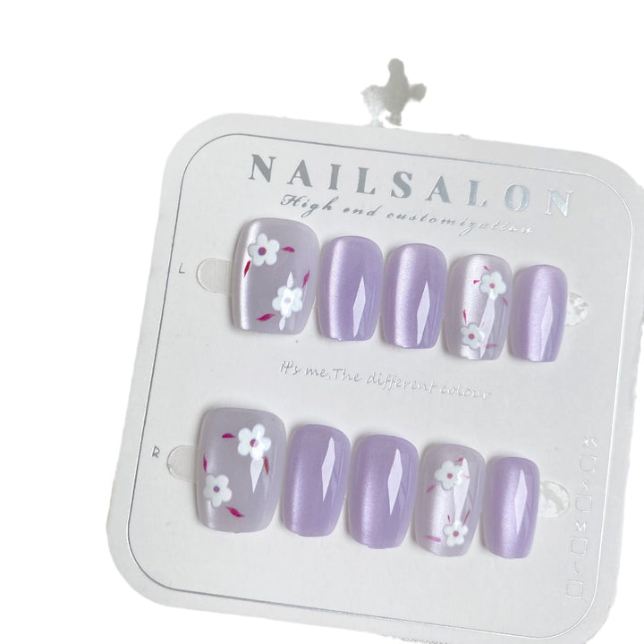 Floral-Themed Custom Press-On Nail Set