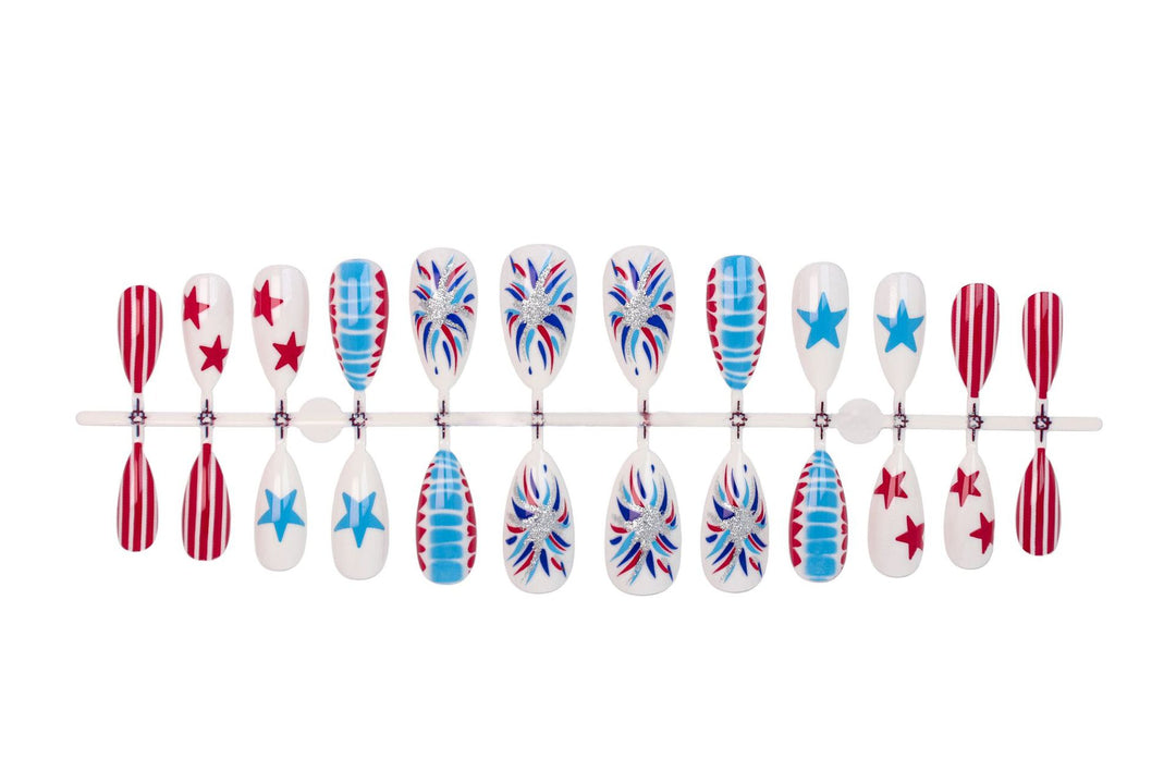 Nail set with creative star pattern and glamorous design Stornfield