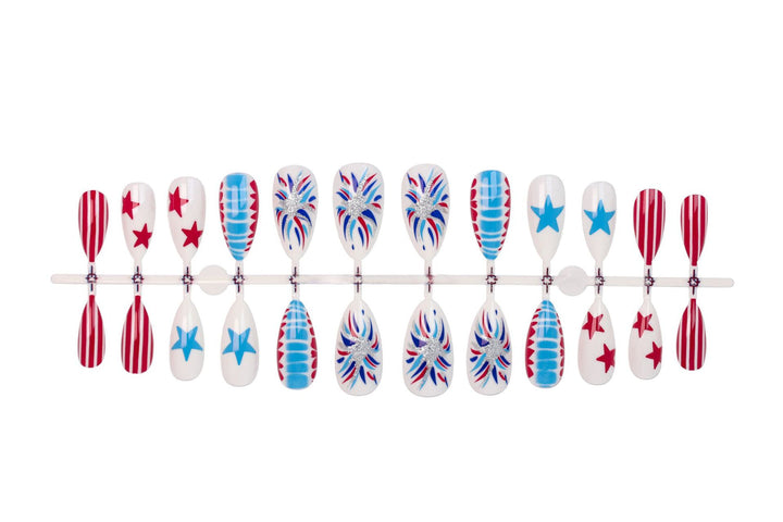 Nail set with creative star pattern and glamorous design Stornfield