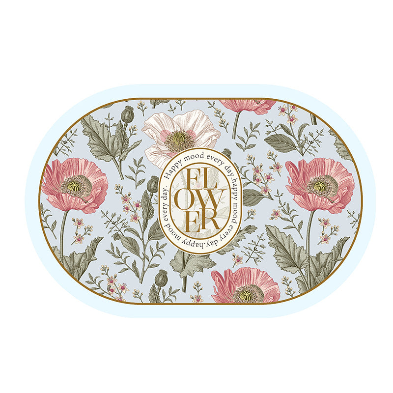 Floral Patterned Decorative Area Mat