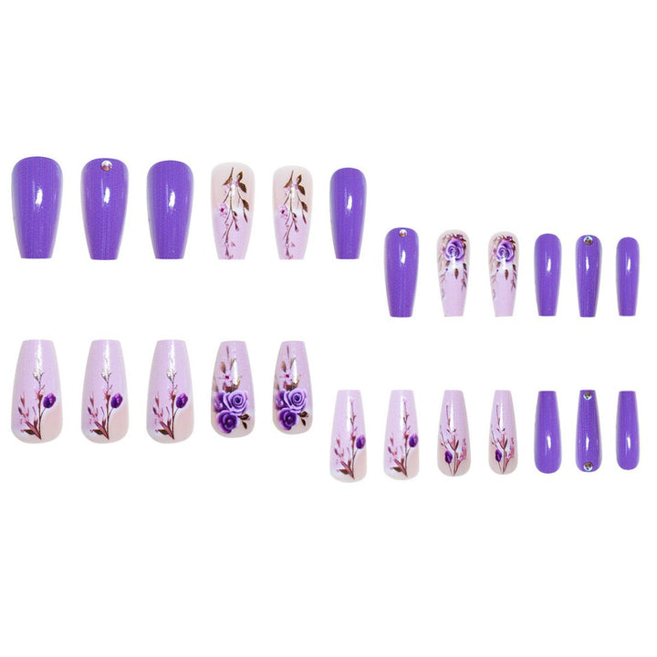 Elegant Floral 3D Press-On Nail Extensions Stornfield