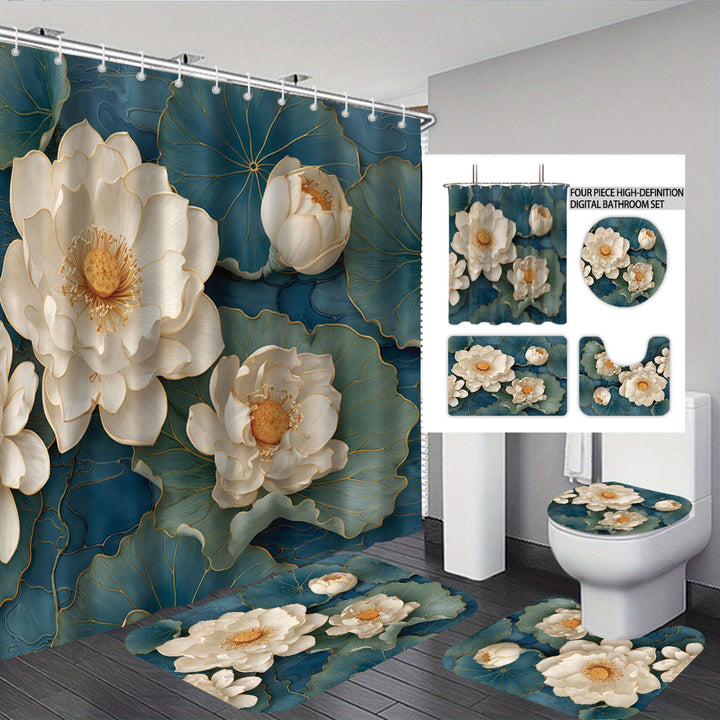High-Definition Leopard-Themed Four-Piece Bathroom Set Stornfield
