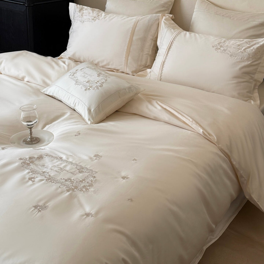 Decorative Luxurious Embroidered Silk Duvet Cover Set Stornfield
