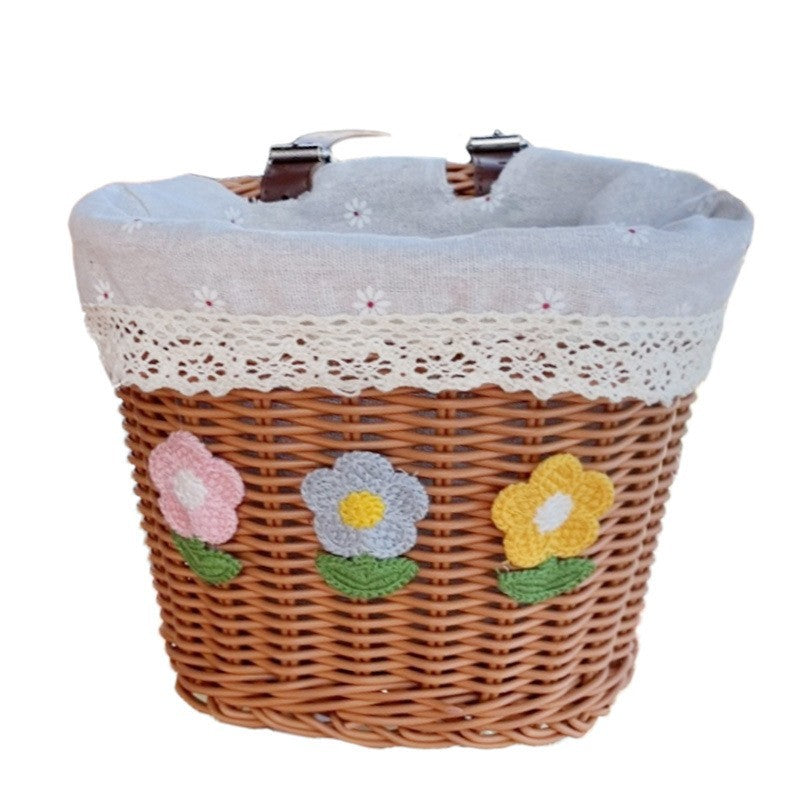 Floral Embroidered Woven Storage Basket Stornfield