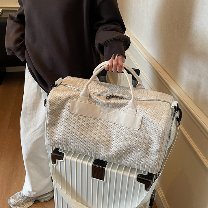 Spacious Textured Travel Duffle Bag